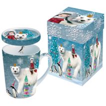 Bear and Penguins Mug with Lid Gift Box (Item ID:1962)
